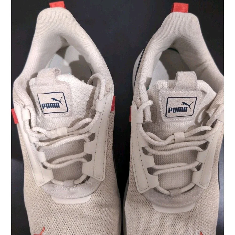 PUMA PACER 23 STREET SNEAKERS SOFT FOAM LOW TOP  BEIGE/NAVY MENS SIZE 9 EUC